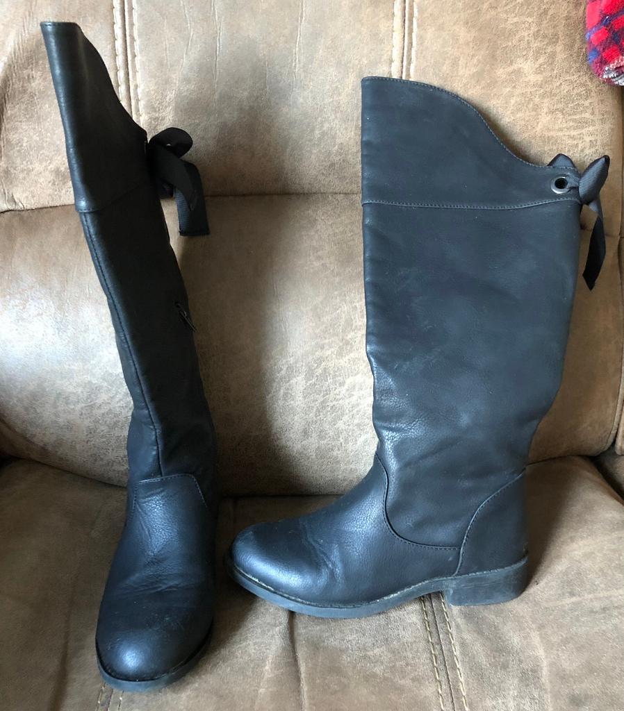 Matalan Girls Knee High Boots, Size 2 